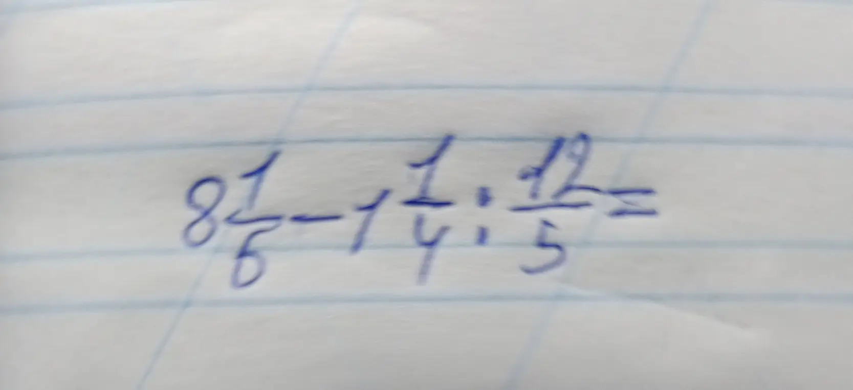 Вычисли значение выражения $8\frac{1}{5}-1\frac{1}{4}:\frac{12}{5}$