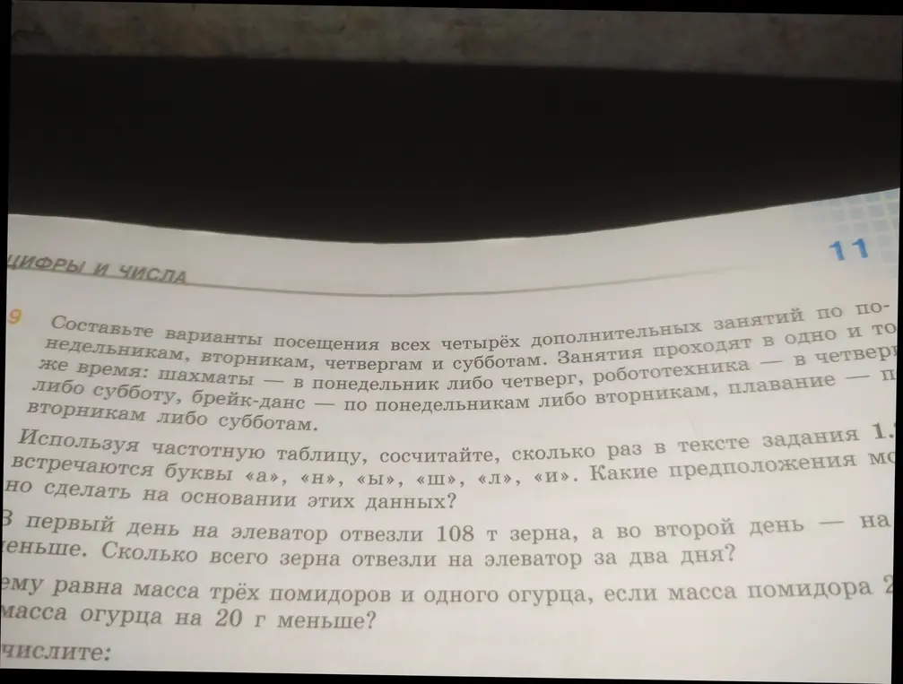 Используя частотную таблицу, сосчитай, сколько раз в тексте задания встречаются буквы «а», «Н», «Ы», «Ш», «Л», «И»
