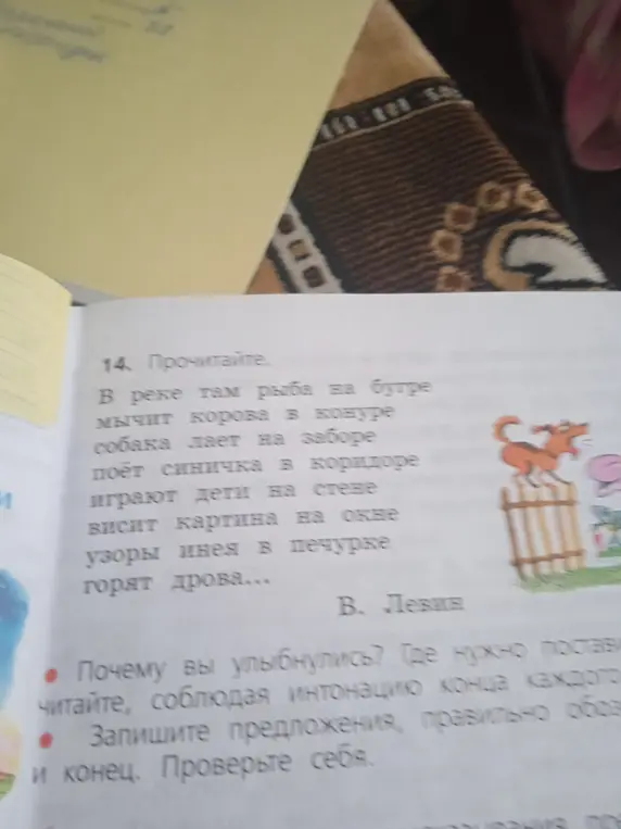 Объясни, почему ты улыбнулся? Запиши предложения, правильно обозначая начало и конец.