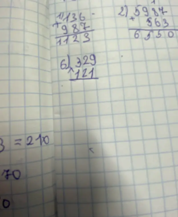 Реши пример 329 ÷ 6 столбиком