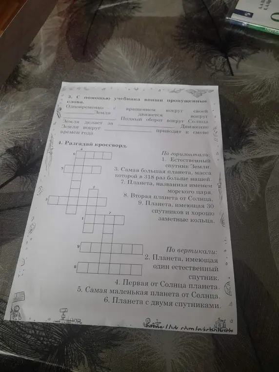 Можешь помочь мне разгадать кроссворд и вписать пропущенные слова?