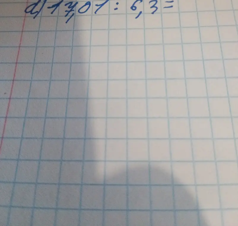 Реши задание по математике 6 класс: 17,01 : 6,3