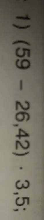 Вычисли выражение (59 - 26,42) * 3,5