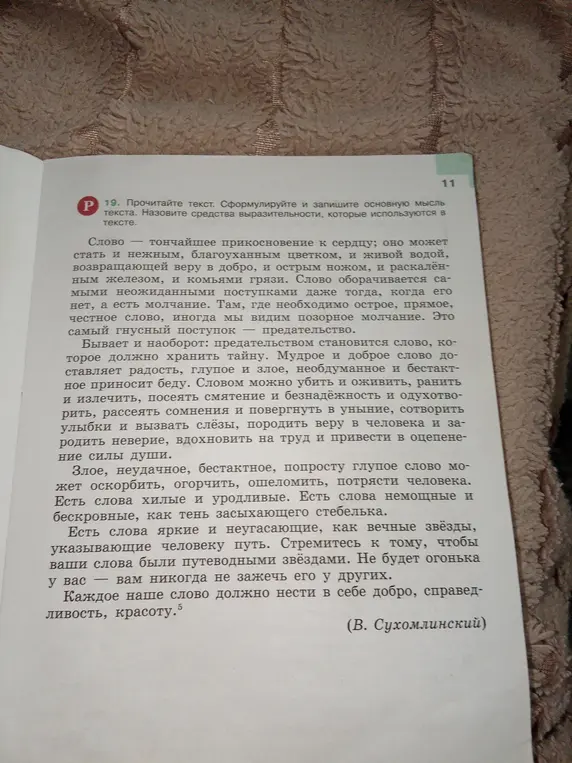 Сформулируй и запиши основную мысль текста, назови средства выразительности, которые используются в тексте