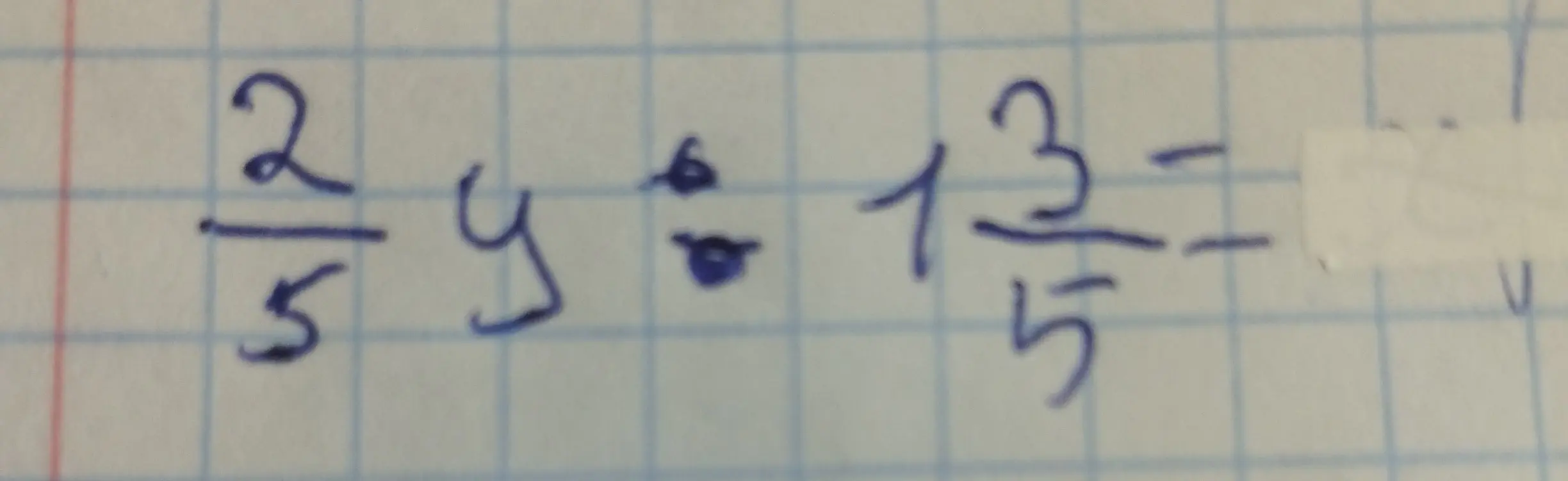 Реши уравнение 2/5 * y : 1 3/5 =