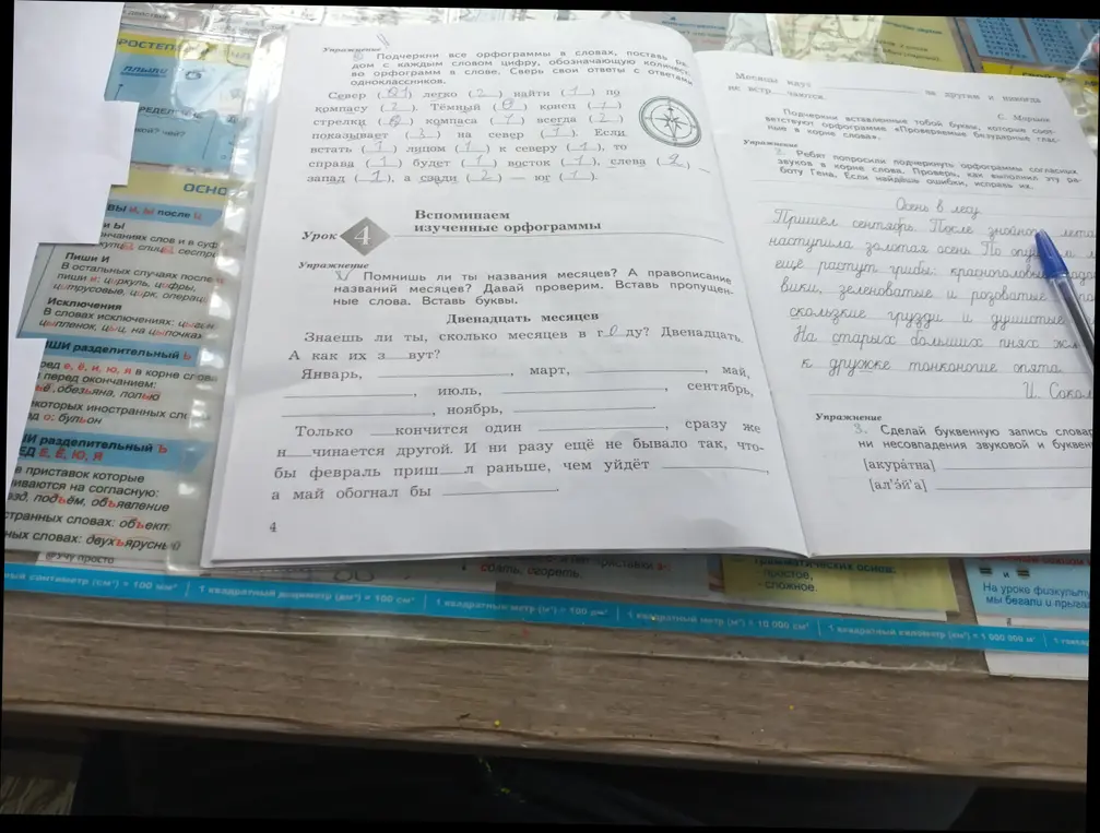 Выполни упражнение про орфограммы в словах, поставь ряжом с каждым словом цифру, обозначающую количество орфограмм в слове