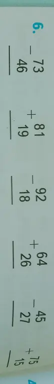 Реши примеры столбиком: 73 + 46