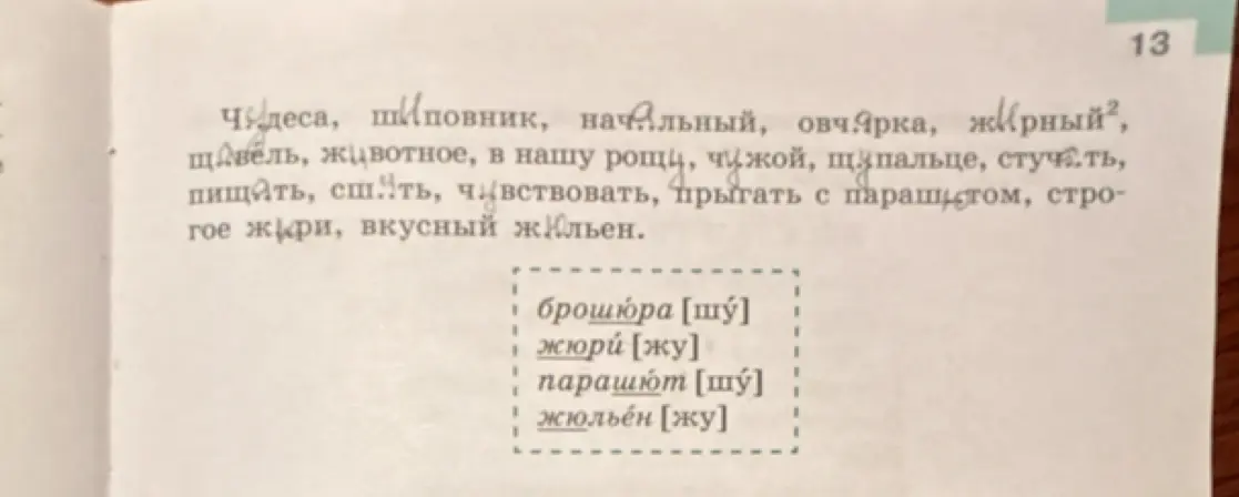 Объясни, когда в словах пишется буква *у*, а когда *ю*
