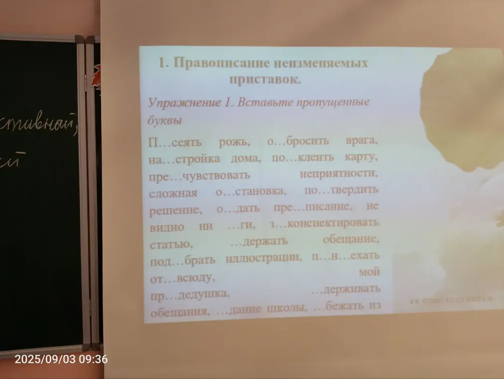 Помоги мне вставить пропущенные буквы в слова с приставками в упражнении 1