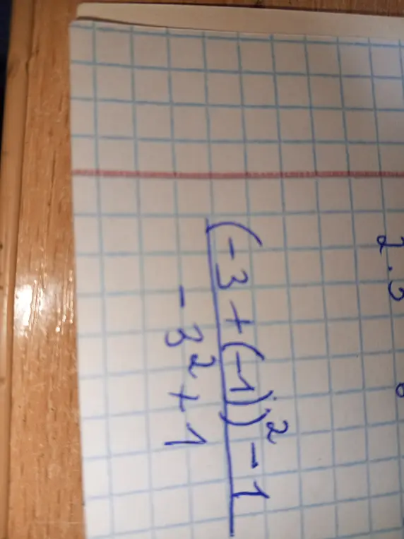 Помоги мне решить пример ((-3+(-1))^2-1)/(-32+1)
