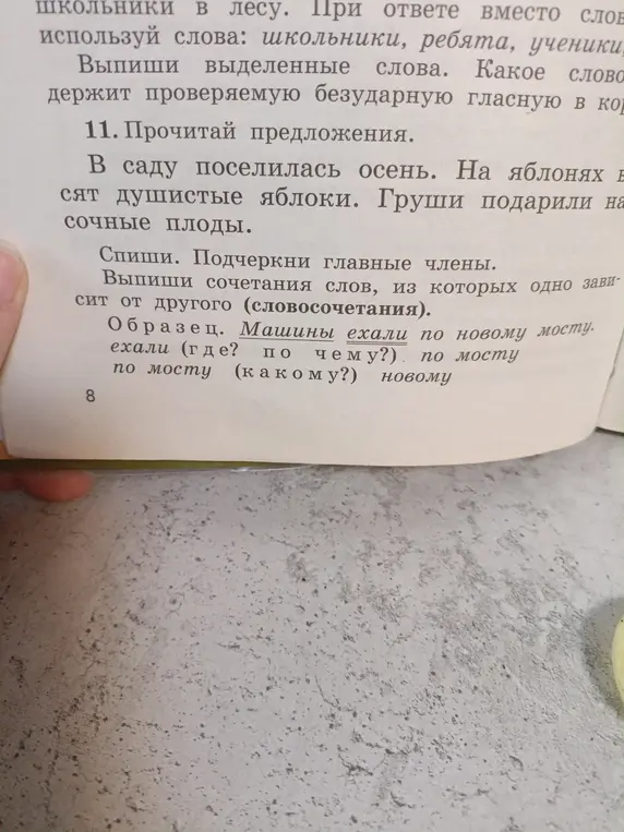 Спиши предложения, подчеркни главные члены.