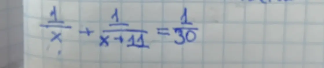 Реши уравнение 1/x + 1/(x+11) = 1/30