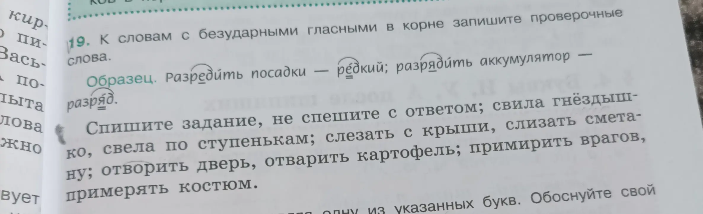Подбери проверочные слова к словам с безударными гласными в корне