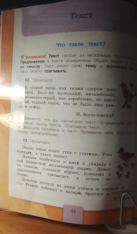 Предлагаешь доказать, что я прочитал текст, определить тему и основную мысль текста и озаглавить текст.