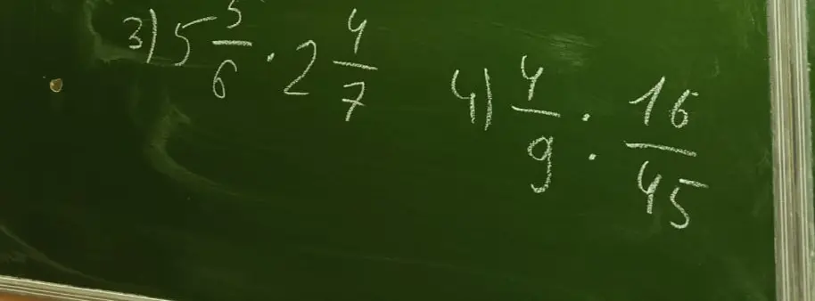 Помоги решить примеры с дробями: 3) 5 5/6 * 2 4/7