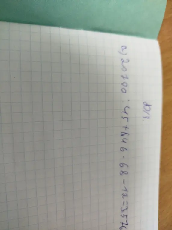 Ты просишь решить выражение: 20100 : 45 + 846.68 - 12 = 35.76