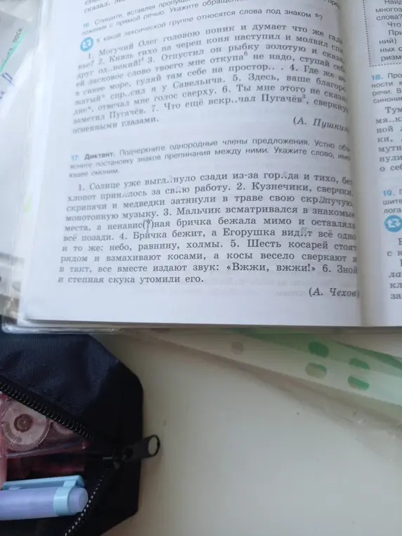 Подчеркни однородные члены предложения и устно объясни постановку знаков препинания между ними