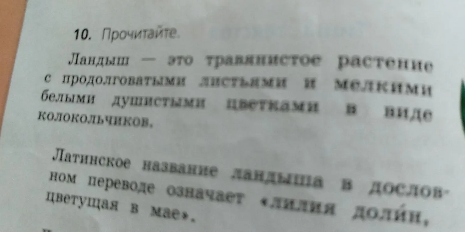 Прочитай текст про ландыш
