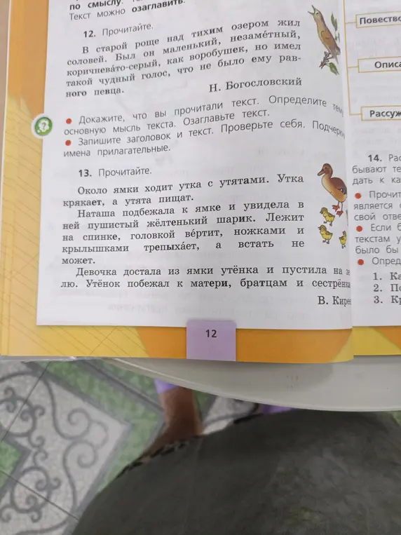 Докажи, что ты прочитал текст. Определи тему основную мысль текста. Озаглавь текст. Запиши заголовок и текст. Подчеркни имена прилагательные.
