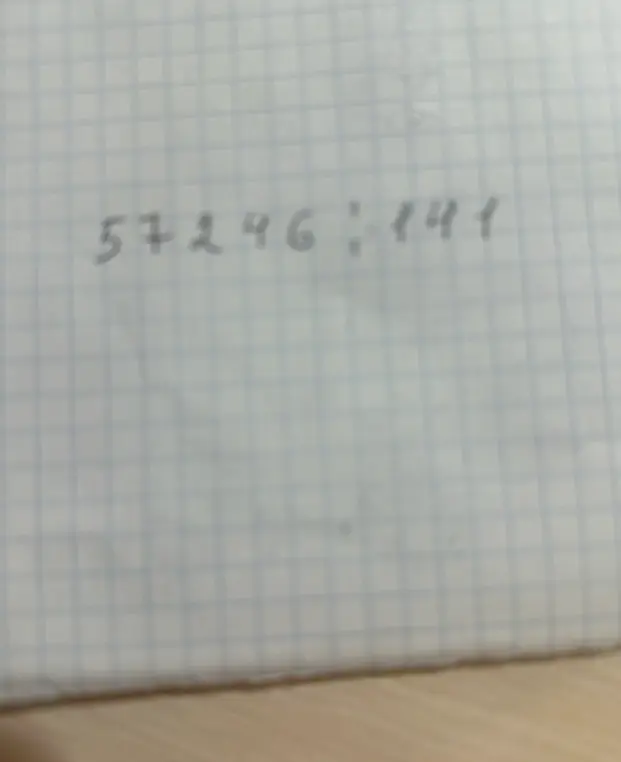 Раздели столбиком 57246 на 141