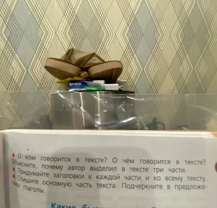 Прочитай текст «Около ямки ходит утка с утятами» и перескажи его.