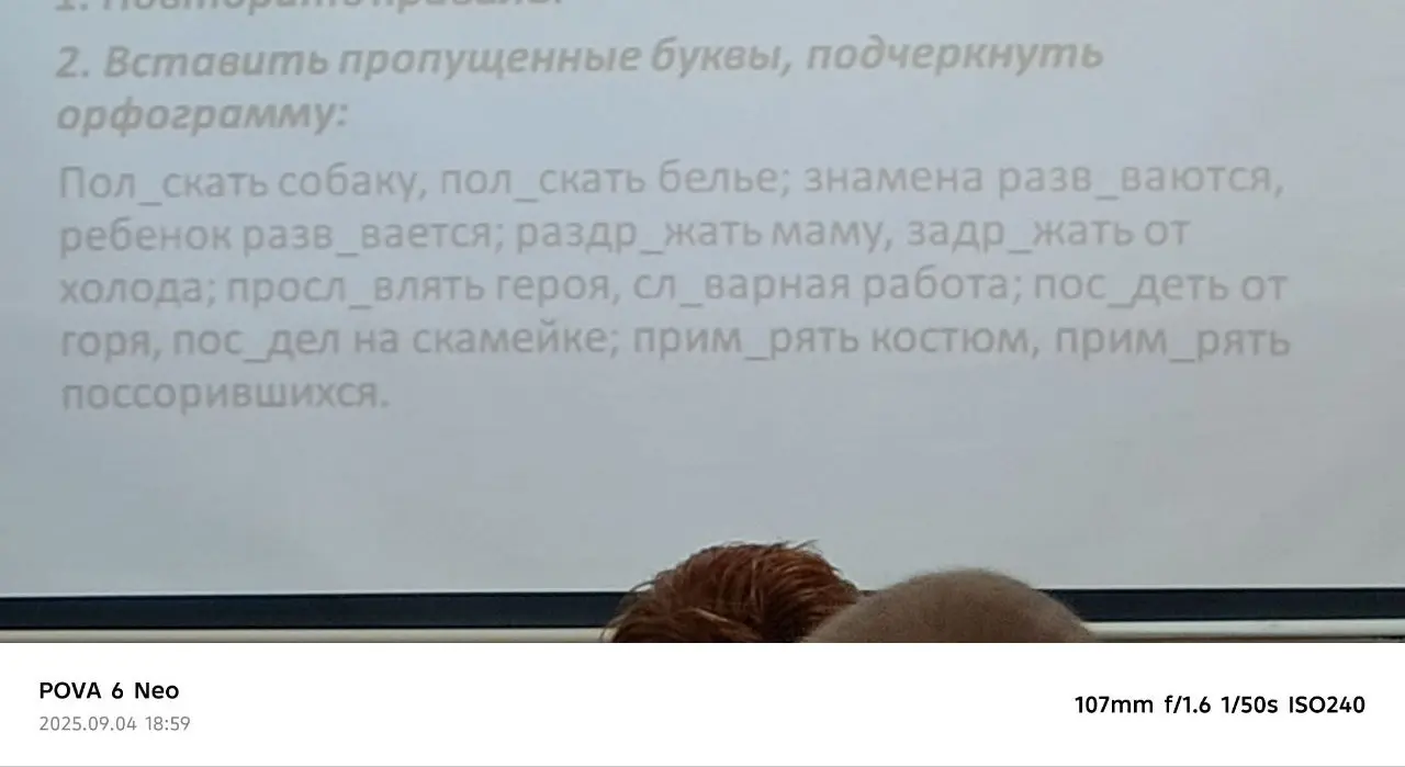Вставь пропущенные буквы и подчеркни орфограмму в предложении: 'Пол_скать собаку, пол_скать белье; знамена разв_ваются, ребенок разв_вается; раздр_жать маму, задр_жать от холода; просл_влять героя, сл_варная работа; пос_деть от горя, пос_дел на скамейке; прим_рять костюм, прим_рять поссорившихся.'