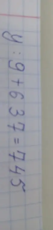 Проверь правильность выражения '9 : 9 + 637 = 745'