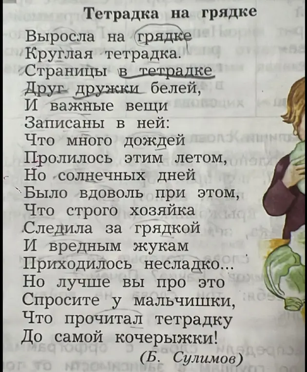 Что хотел сказать автор в стихотворении "Тетрадка на грядке"?