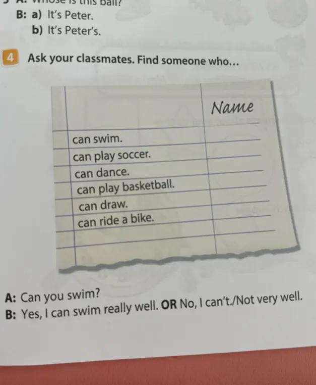 Как выполнить задание 'Ask your classmates. Find someone who...'