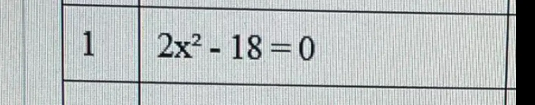 Реши уравнение 2x² - 18 = 0