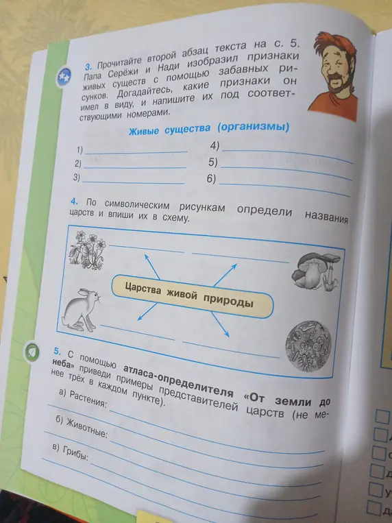 Помоги определить названия царств и привести примеры представителей царств.