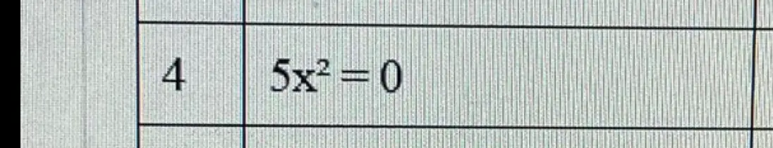 Найди корни уравнения 5x² = 0
