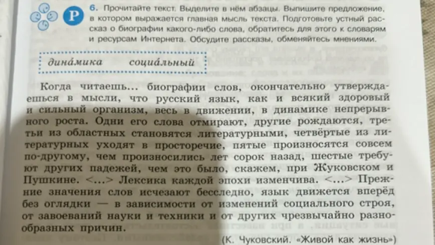 Предложил прочитать текст, выделить в нём абзацы и выписать предложение, в котором выражается главная мысль текста.