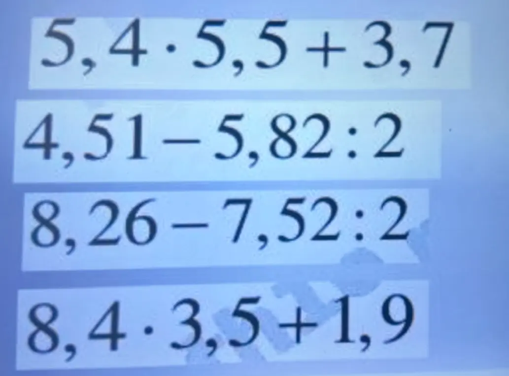 Найди значение выражения 5,4 * 5,5 + 3,7