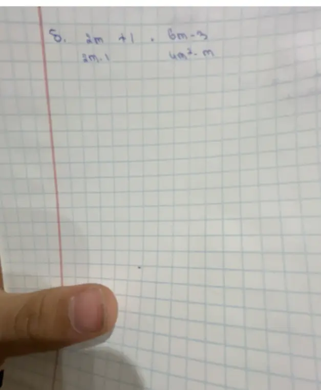 Можешь упростить выражение (2m + 1) / (2m - 1) * (6m - 3) / (4m² - m)?