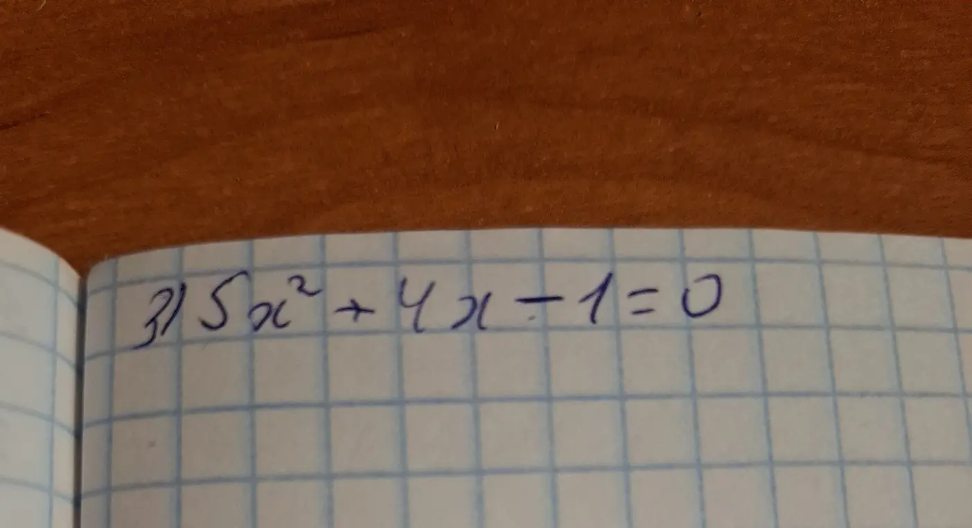 Помоги мне найти корни уравнения 5x² + 4x - 1 = 0
