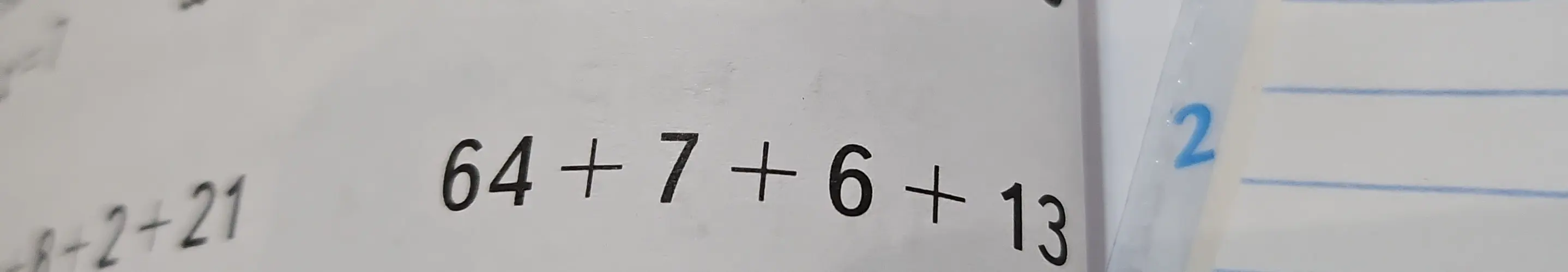 Реши пример 64 + 7 + 6 + 13