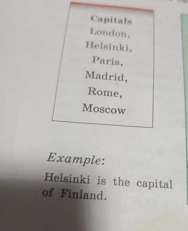 Можешь ли ты составить предложения со столицами, как в примере?