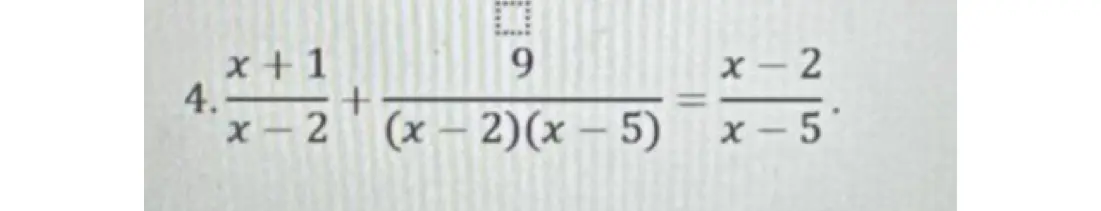 Реши уравнение (x+1)/(x-2) + 9/((x - 2)(x - 5)) = (x-2)/(x - 5)