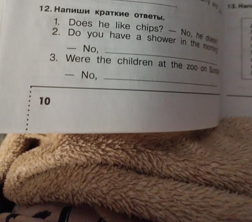 Напиши краткие ответы на вопросы 2. Do you have a shower in the morning?