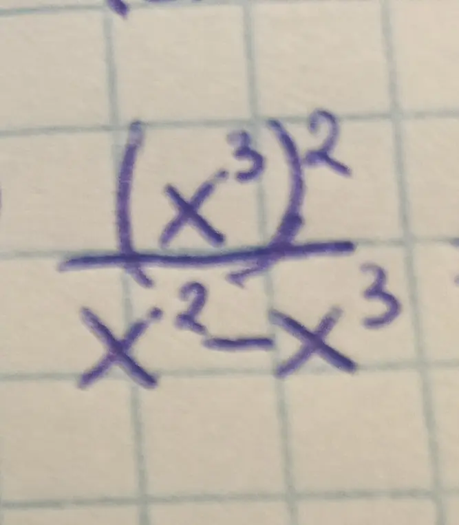 Объясни, как упростить выражение (x³)² / (x² * x³)