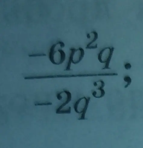 Сократи дробное число (-6p²q)/(-2q³)
