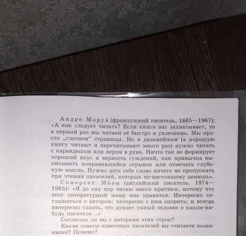 Согласен ли ты с авторами этих строк и какие советы известных писателей ты считаешь полезными?