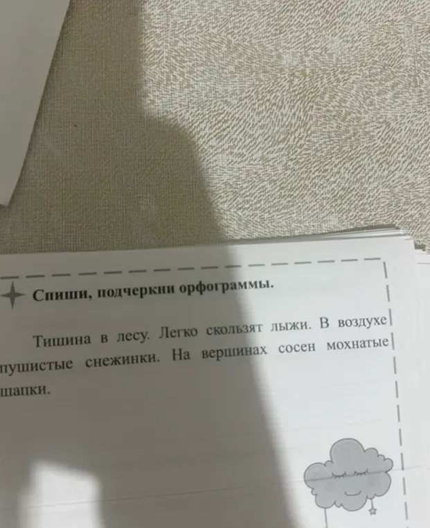 Ты просишь списать текст и подчеркнуть орфограммы.