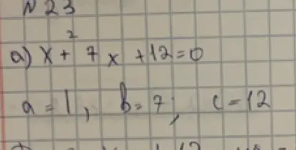 Найди корни уравнения x² + 7x + 12 = 0