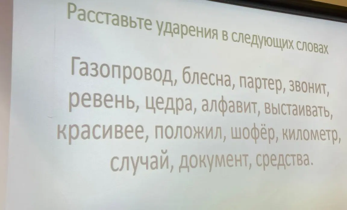 Расставь ударения в словах: газопровод, блесна, партер, звонит, ревень, цедра, алфавит, выстаивать, красивее, положил, шофёр, километр, случай, документ, средства.