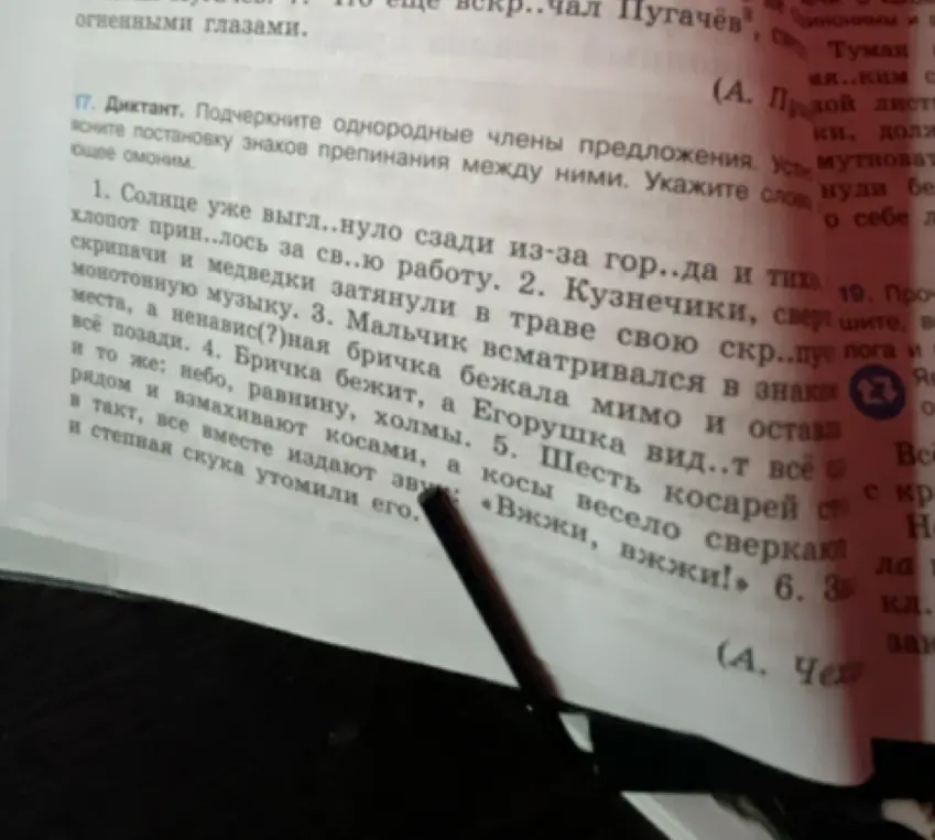 Подчеркни однородные члены предложения в тексте и объясни постановку знаков препинания между ними