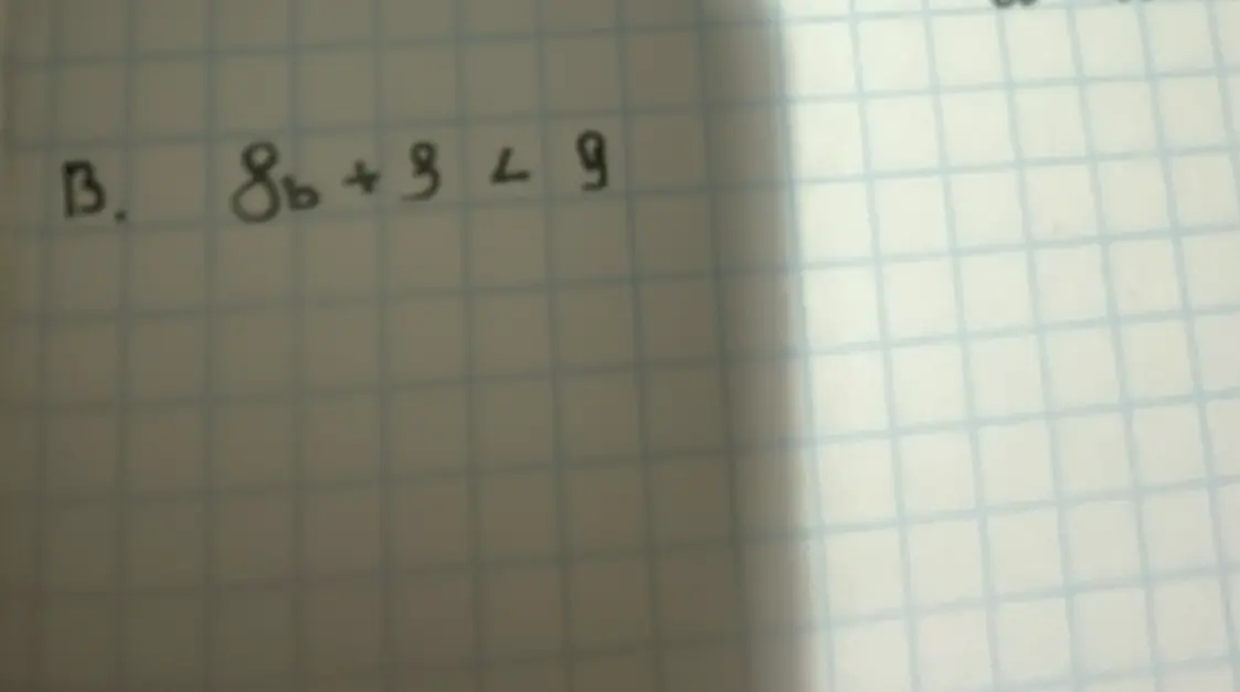 Реши неравенство 8b + 8 < 9