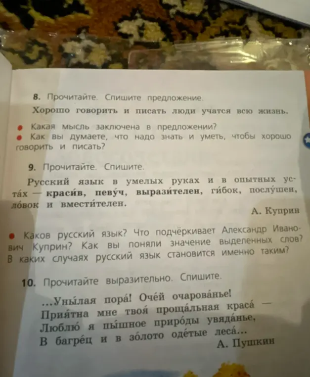 Можешь списать предложение: 'Хорошо говорить и писать люди учатся всю жизнь'?