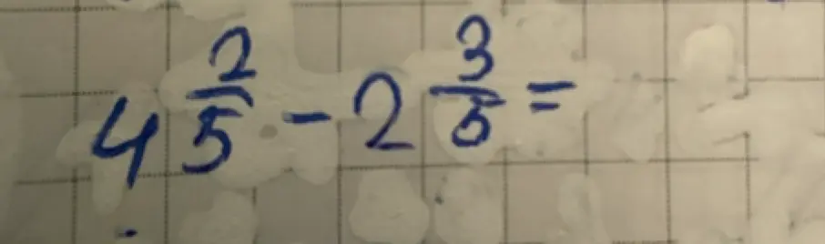 Реши пример $4\frac{2}{5} - 2\frac{3}{8}$